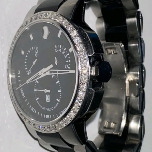 Movado Watch Mens CHRONOGRAPH Diamond Verto - Picture 3 of 8